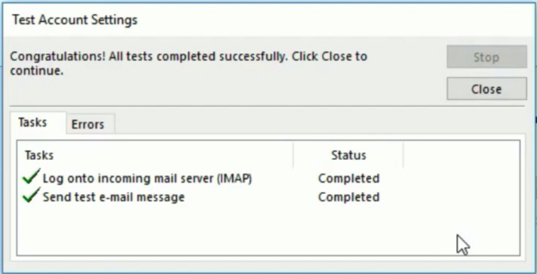 IMAP 测试结果