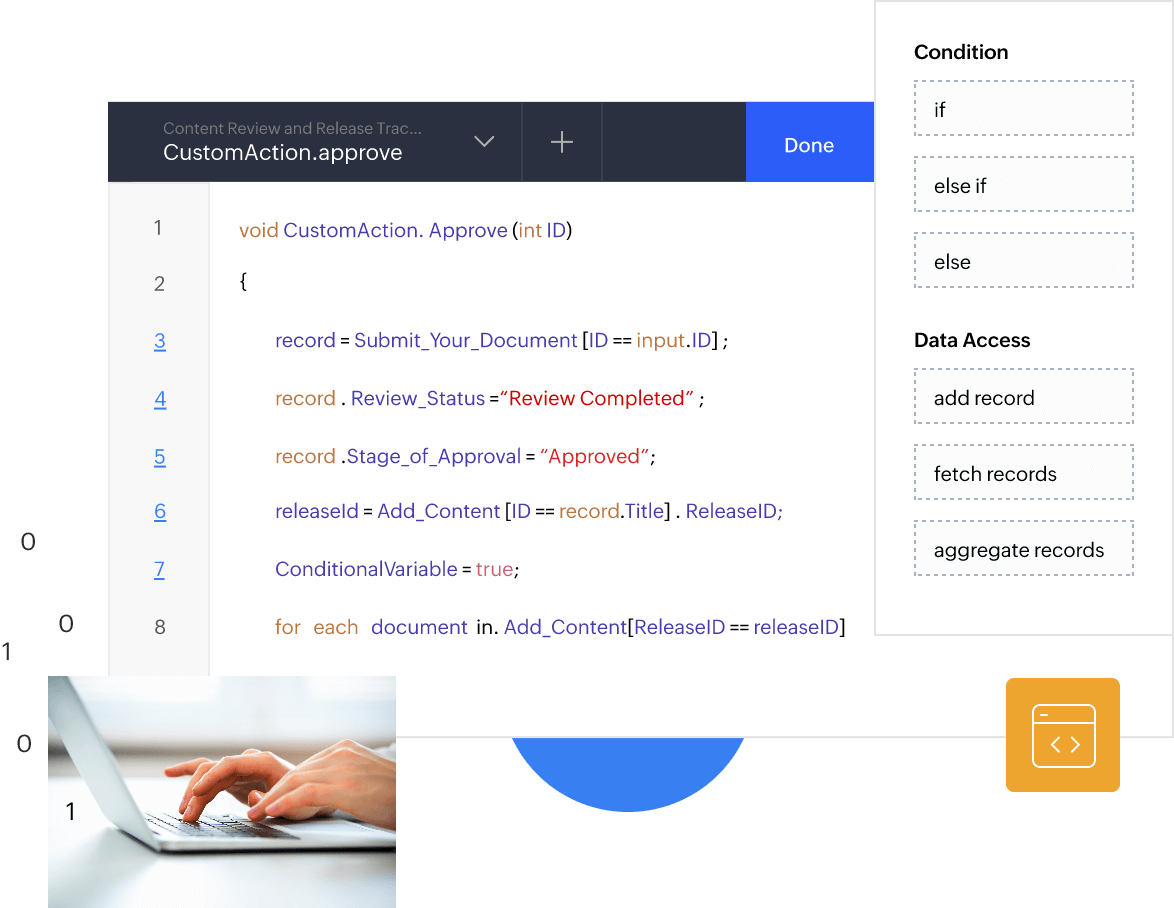 Advanced development functionality built in