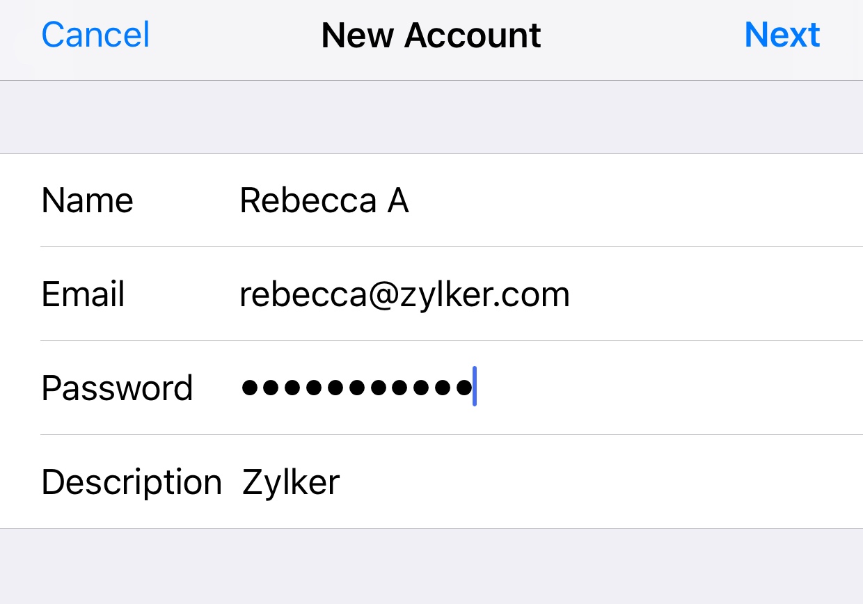 iPhone IMAP 帐户配置