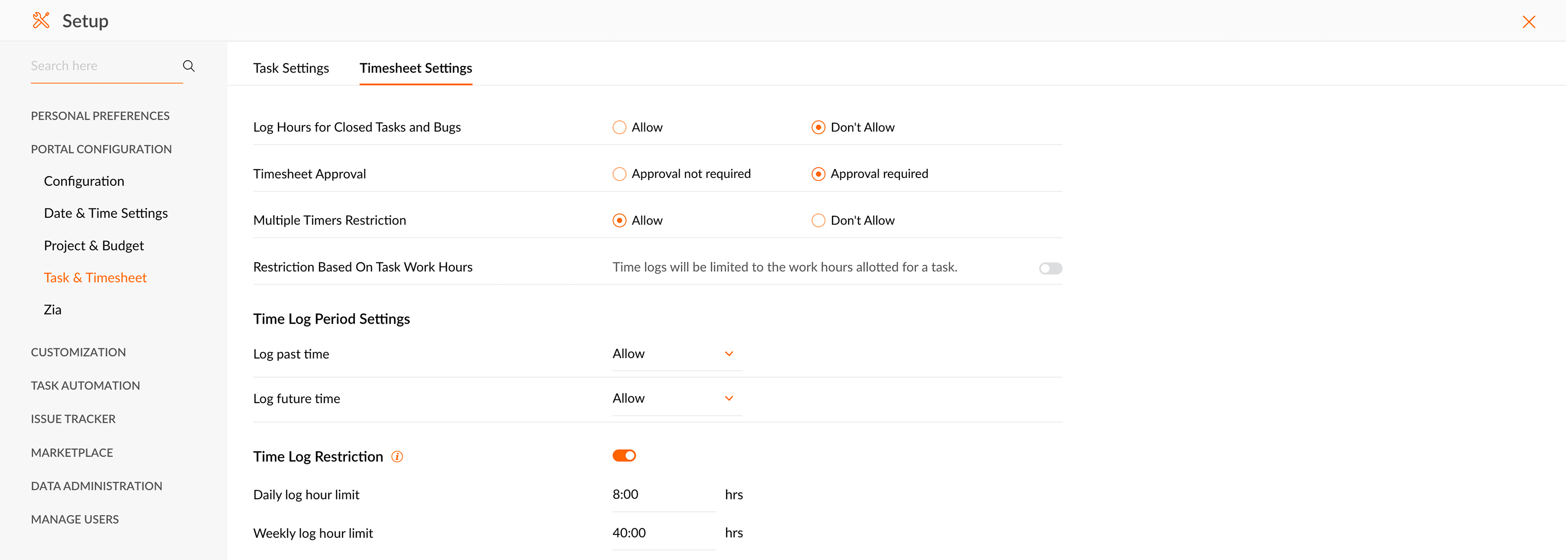 Timesheet management software - Zoho Projects