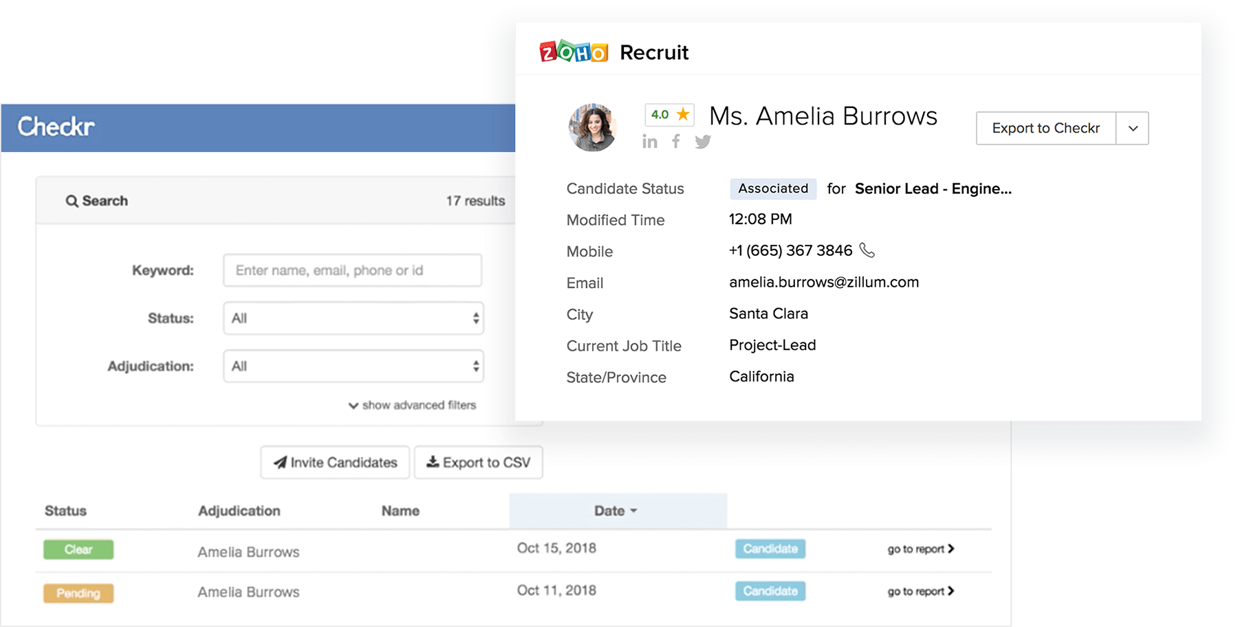 Background Check - Candidate Management - Zoho Recruit