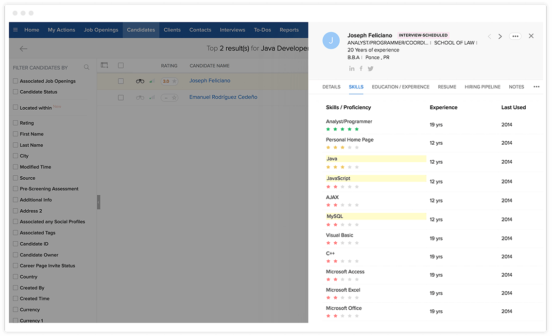 人工智能招聘 - Zoho Recruit