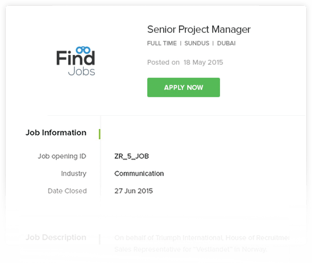 嵌入招聘网站 - Zoho Recruit
