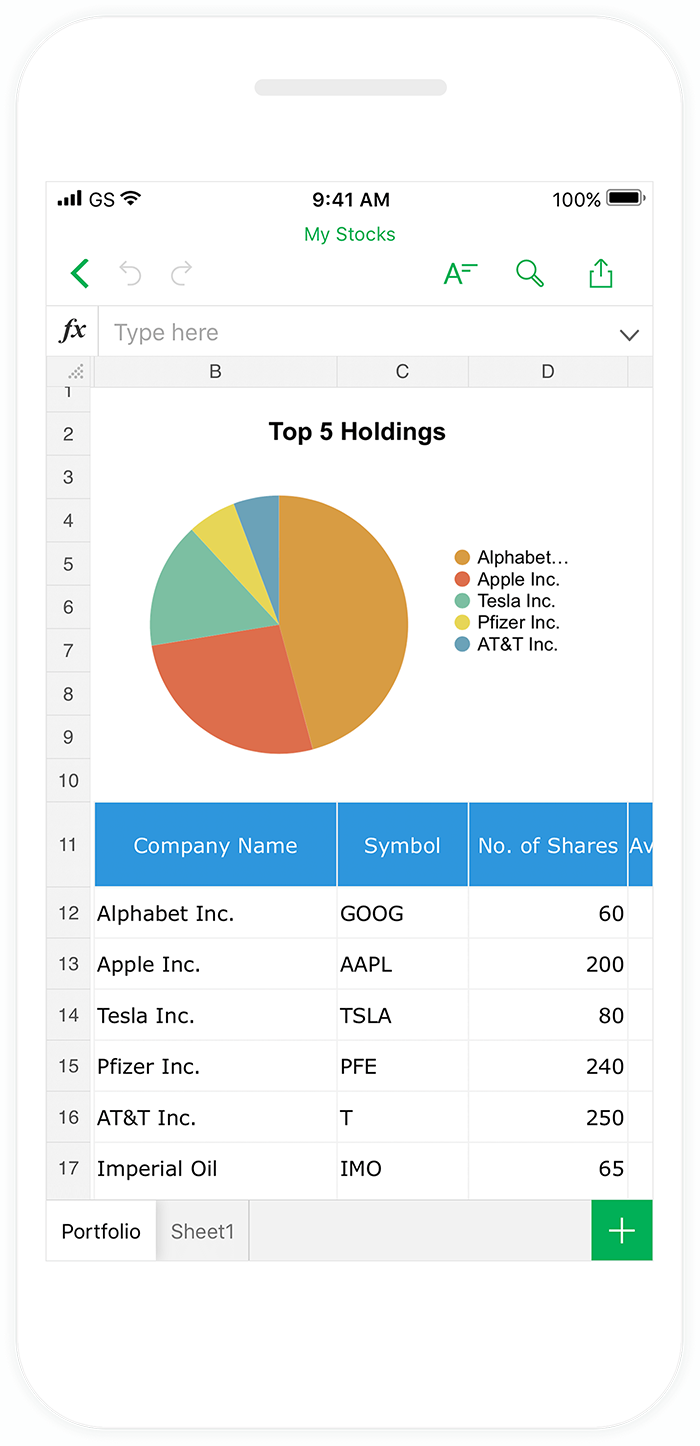 Zoho-sheet-dashboard-mobileapp