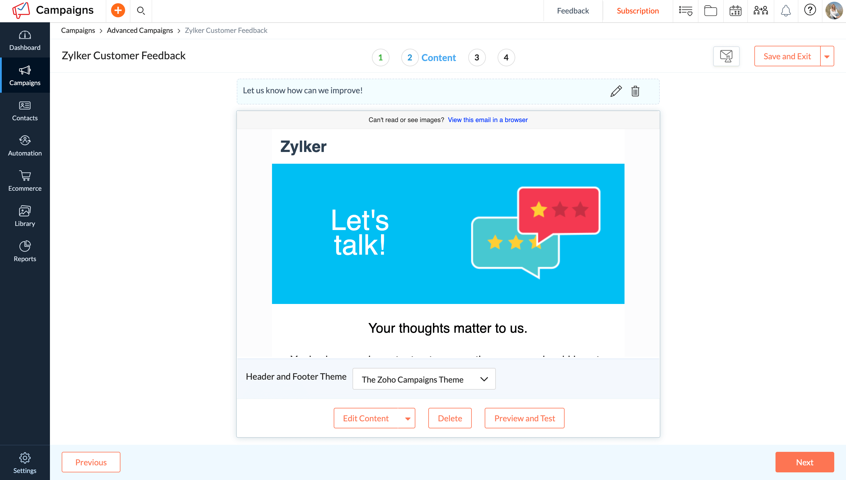 Zoho Campaigns